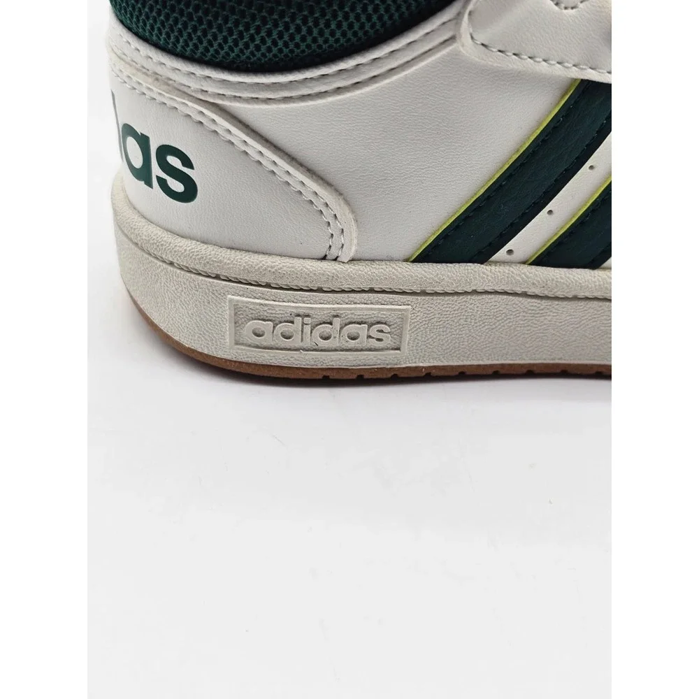 Adidas Hoops 3.0 Mid Sneakers Kids 13K White Green Mid Top Basketball